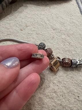 PANDORA- Rose gold CZ Baguette Spacer Charm -